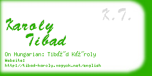 karoly tibad business card